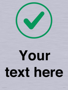 Custom plain background, green tick in circle sign